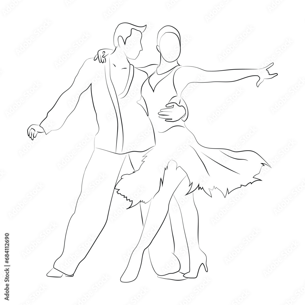 Set of couples dancing classical ballet Set of couples dancing classical ballet