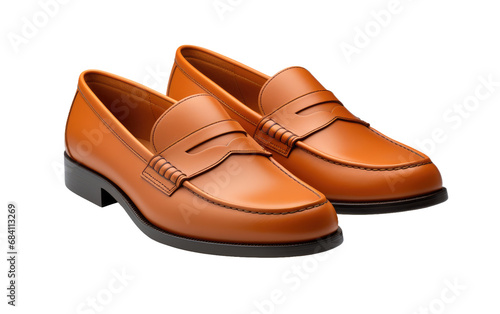 A Realistic Glimpse of Timeless Penny Loafers on White or PNG Tarnsparent Background
