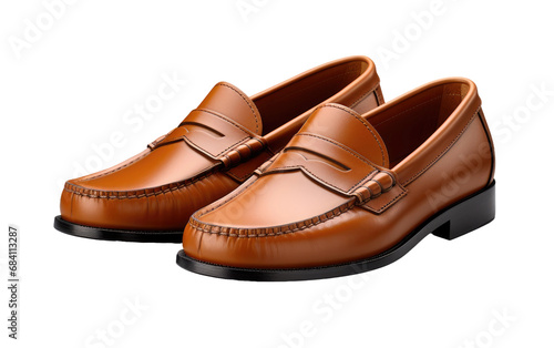 Realistic Imagery Showcasing Trendy Penny Loafers Style on White or PNG Tarnsparent Background