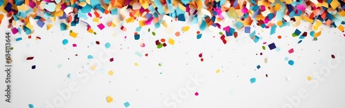 Coloured confetti frame copyspace  white background