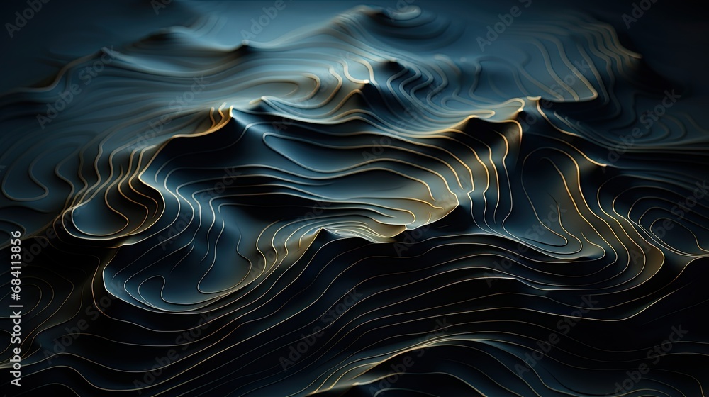 Topographic contour for background. Generative AI Topographic contour for background. Generative AI