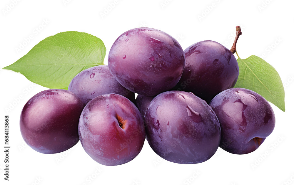 A Realistic Image Celebrating the Richness of a Juicy Plum on White or PNG Tarnsparent Background