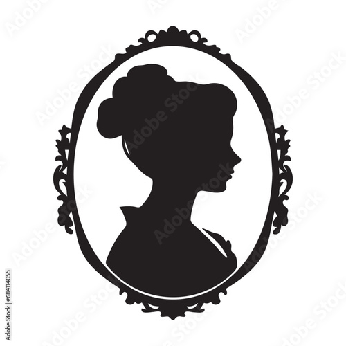 cameo silhouette vector icon isolated on white background
