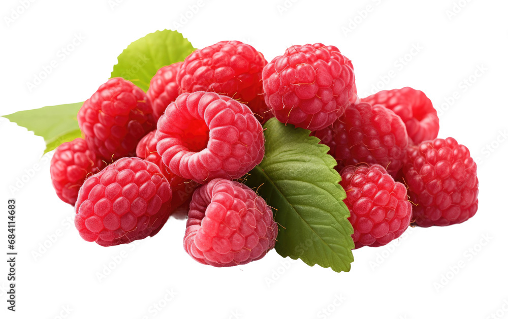 A Realistic Depiction of Ripe Raspberries, a Delicious and Healthy Culinary Ingredient on White or PNG Tarnsparent Background A Realistic Depiction of Ripe Raspberries, a Delicious and Healthy Culinary Ingredient on White or PNG Tarnsparent Background