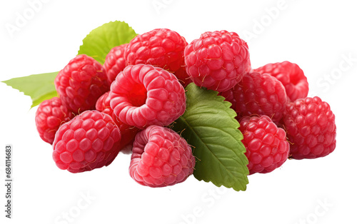 A Realistic Depiction of Ripe Raspberries, a Delicious and Healthy Culinary Ingredient on White or PNG Tarnsparent Background