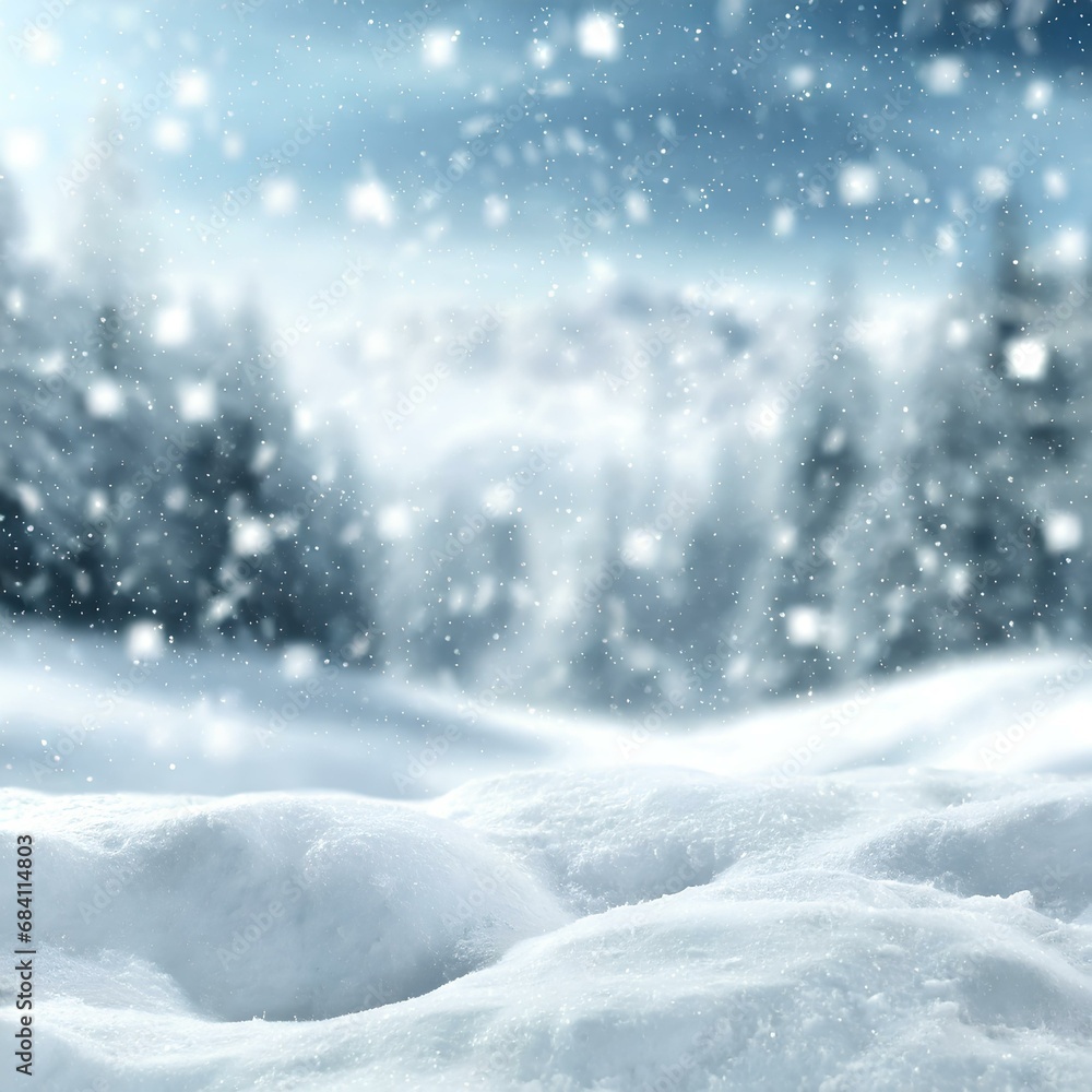 Winterscape Background with Snow