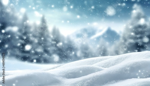 Winterscape Background with Snow photo