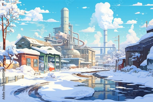 Winter Industrial Scenes - Generative AI