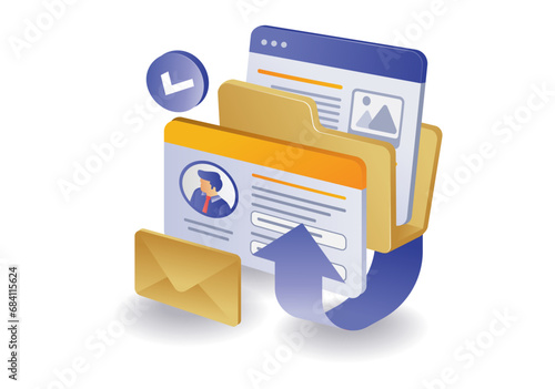 Concept illustration of personal account folder data