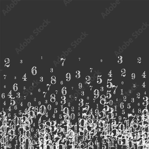 School math notebook cover. White chalk numbers