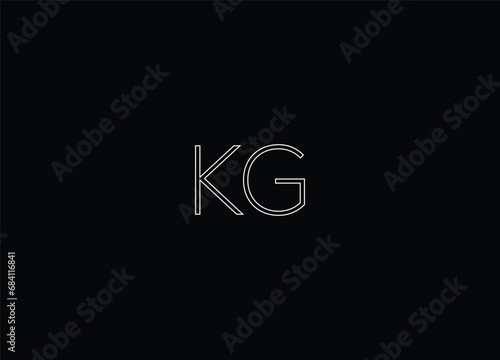 Creative Letters KG Logo Design Vector Template photo