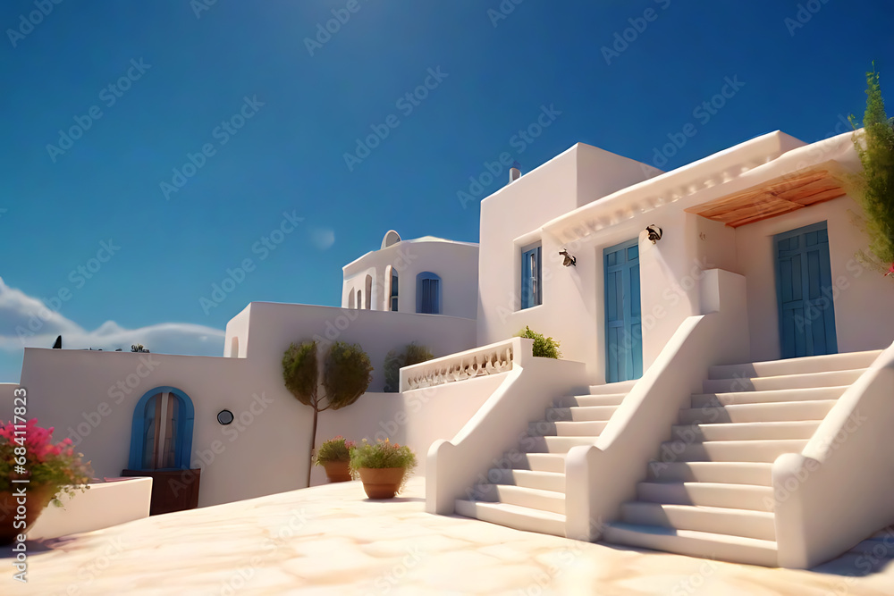 Fototapeta premium private residences that are modern and simple. External architecture of residential buildings. generative ai