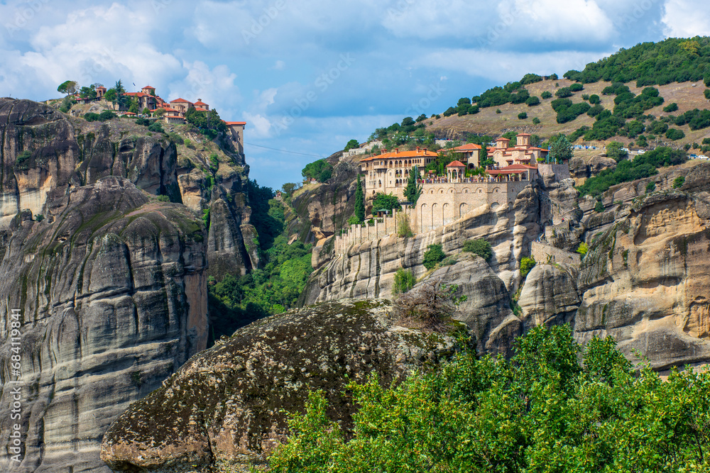 view of Varlam monastery, Meteora, Greece