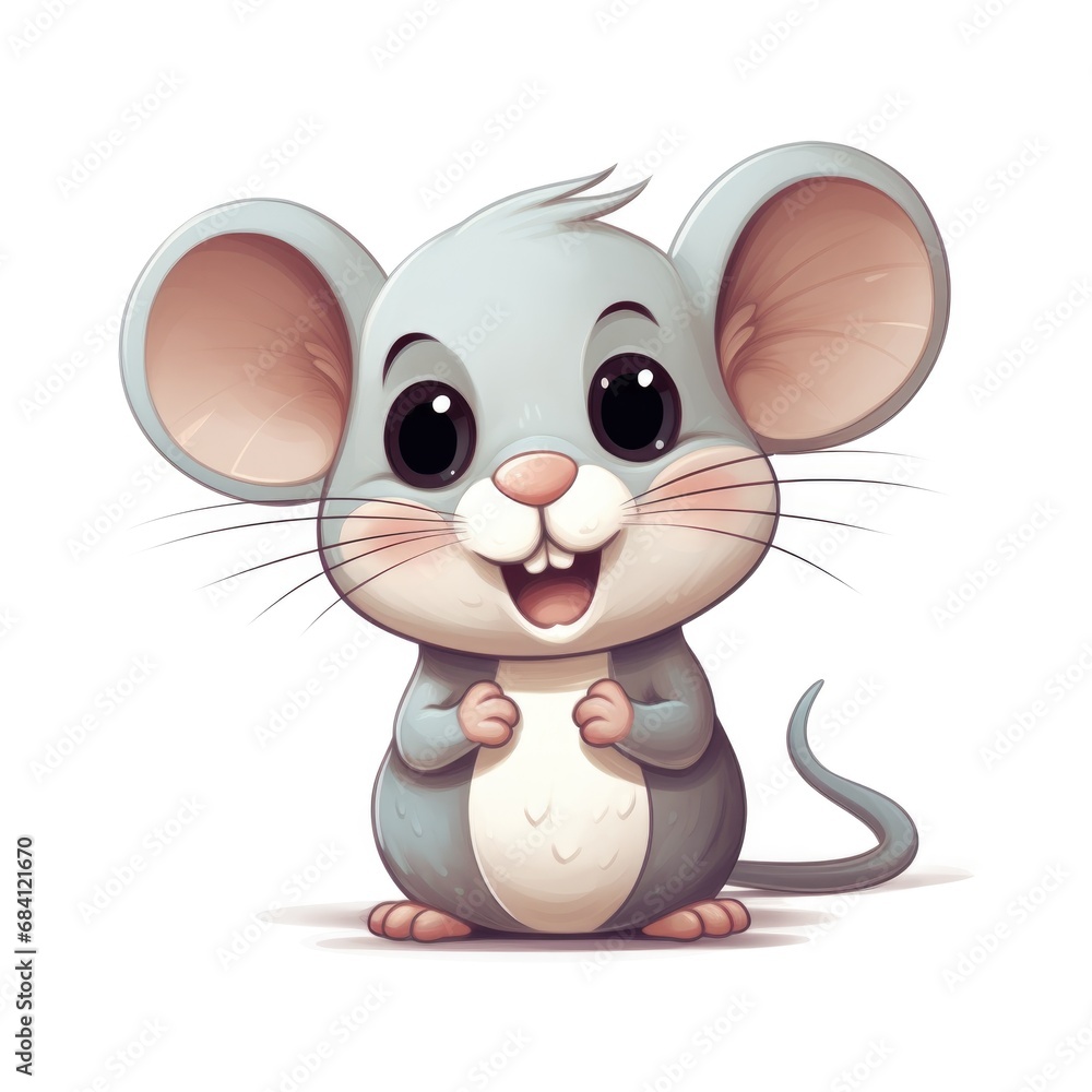 Cute cartoon 3d character rat on white background Cute cartoon 3d character rat on white background
