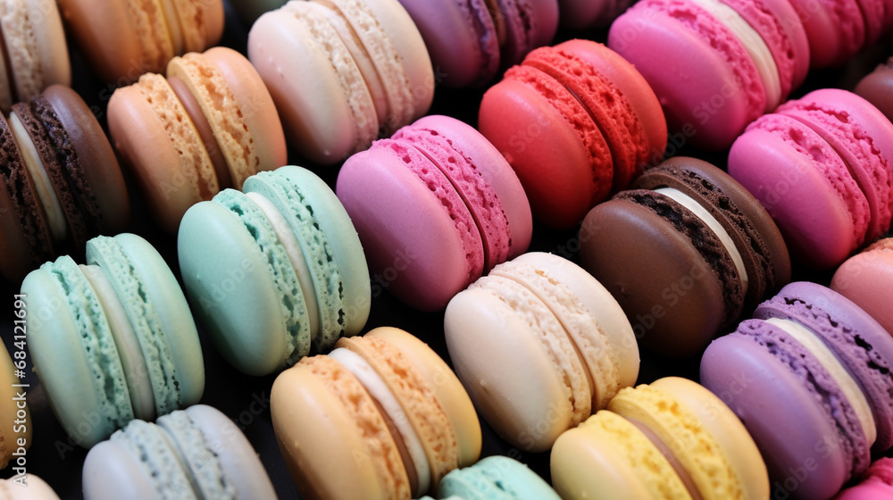 delicious and beautiful macaroons.Generative AI