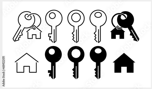 Real estete icon isolated Stencil key clipart Vector stock illustration EPS 10