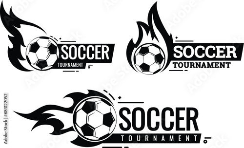 Soccer ball football tournament set icons. Symbol or emblem. vector illustration
