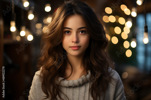 Gorgeous portrait captures the essence of a beautiful girl, radiating charm and elegance.