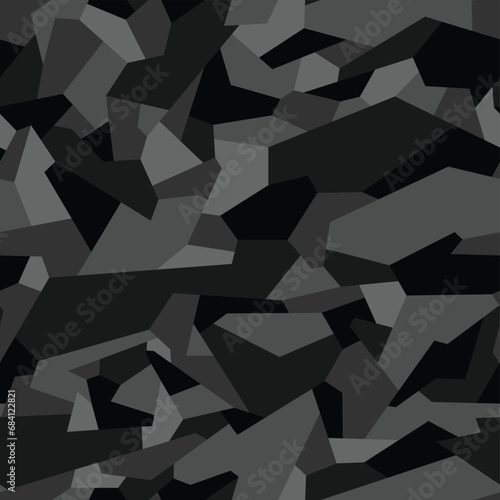 Camouflage geometric seamless pattern. Abstract modern endless military texture for fabric and fashion textile print. Vector background. photo
