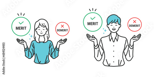 メリットとデメリットの天秤 - 意思決定をしている人