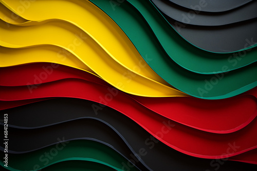 Black History Month background. Abstract yellow green black colors background. Juneteenth freedom day. Racial equality, freedom, human rights day photo