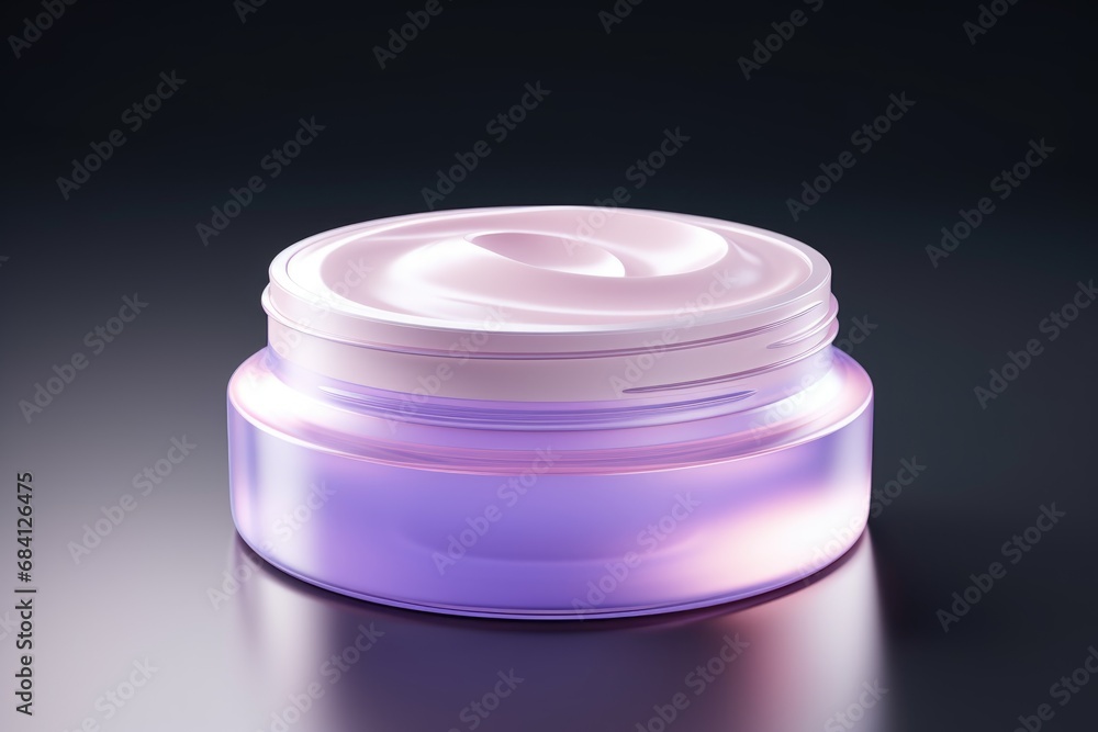 Cosmetic cream blank jar mock up on minimal background Cosmetic cream blank jar mock up on minimal background