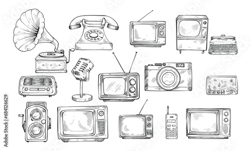 old electronic handdrawn illustration engraving