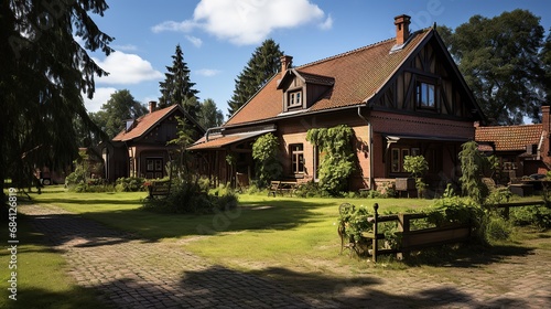 A large estate home, Tudor style