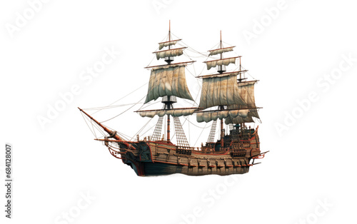 Thrilling Pirate Ship Adventure Ride Isolated on Transparent Background PNG