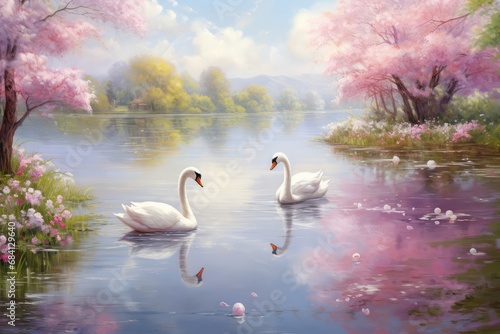 swans in the lake © BrandwayArt