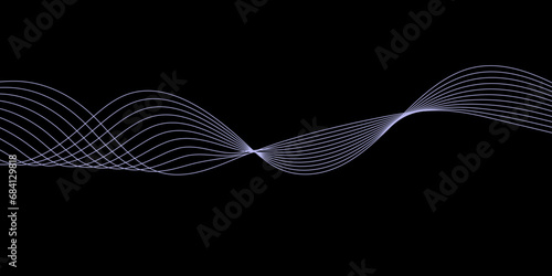 Abstract Black background with a glowing abstract waves. Abstract wave element for design. Digital frequency track equalizer, Futuristic background design. Long exposure, Light painting photography.