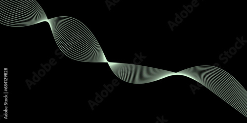 Abstract Black background with a glowing abstract waves. Abstract wave element for design. Digital frequency track equalizer, Futuristic background design. Long exposure, Light painting photography.