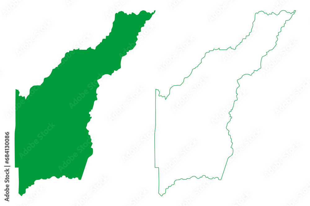 Fototapeta premium Nova Brasilandia dOeste municipality (State of Rondônia or Rondonia, RO, Municipalities of Brazil, Federative Republic of Brazil) map vector illustration, scribble sketch Nova Brasilândia d'Oeste map