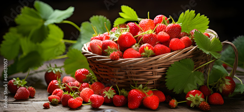 Fresh strawberries and fruit in a basket