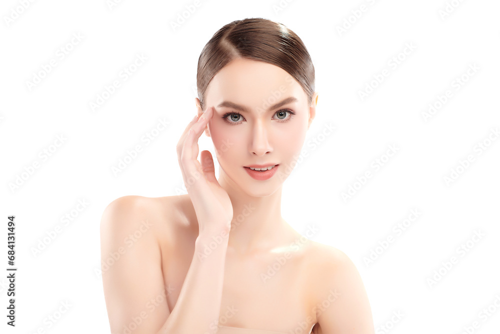 Beautiful young woman with clean fresh skin on white background, Face care, Facial treatment, Cosmetology, beauty and spa, women portrait. Beautiful young woman with clean fresh skin on white background, Face care, Facial treatment, Cosmetology, beauty and spa, women portrait.