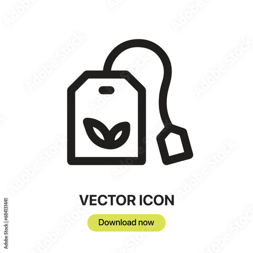 Tea bag icon vector. Linear-style sign for mobile concept and web design. Tea bag symbol illustration. Pixel vector graphics - Vector.	