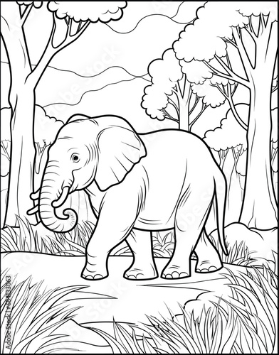 Elephant Animal Coloring Page