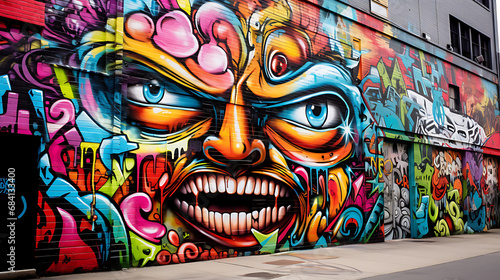 Graffiti art in an urban setting