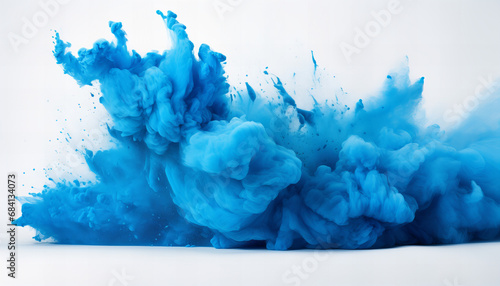 Blue dust cloud on white background