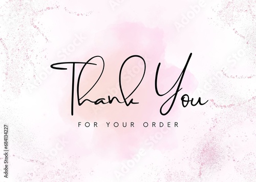 minimal modern Thank you for your order card design.Thanks card for online business.
