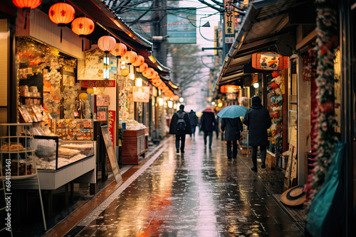 Bustling Shopping District In Kyoto photo