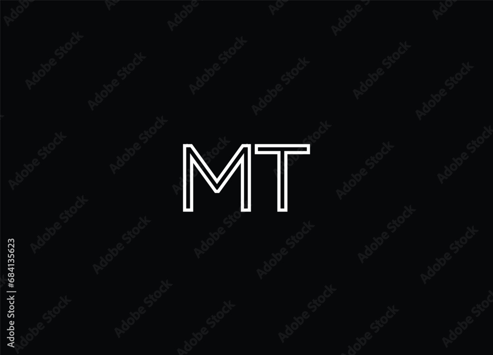 Creative Letters MT Logo Design Vector Template Creative Letters MT Logo Design Vector Template