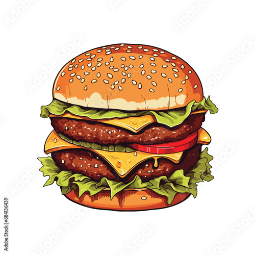 hamburger isolated on white background