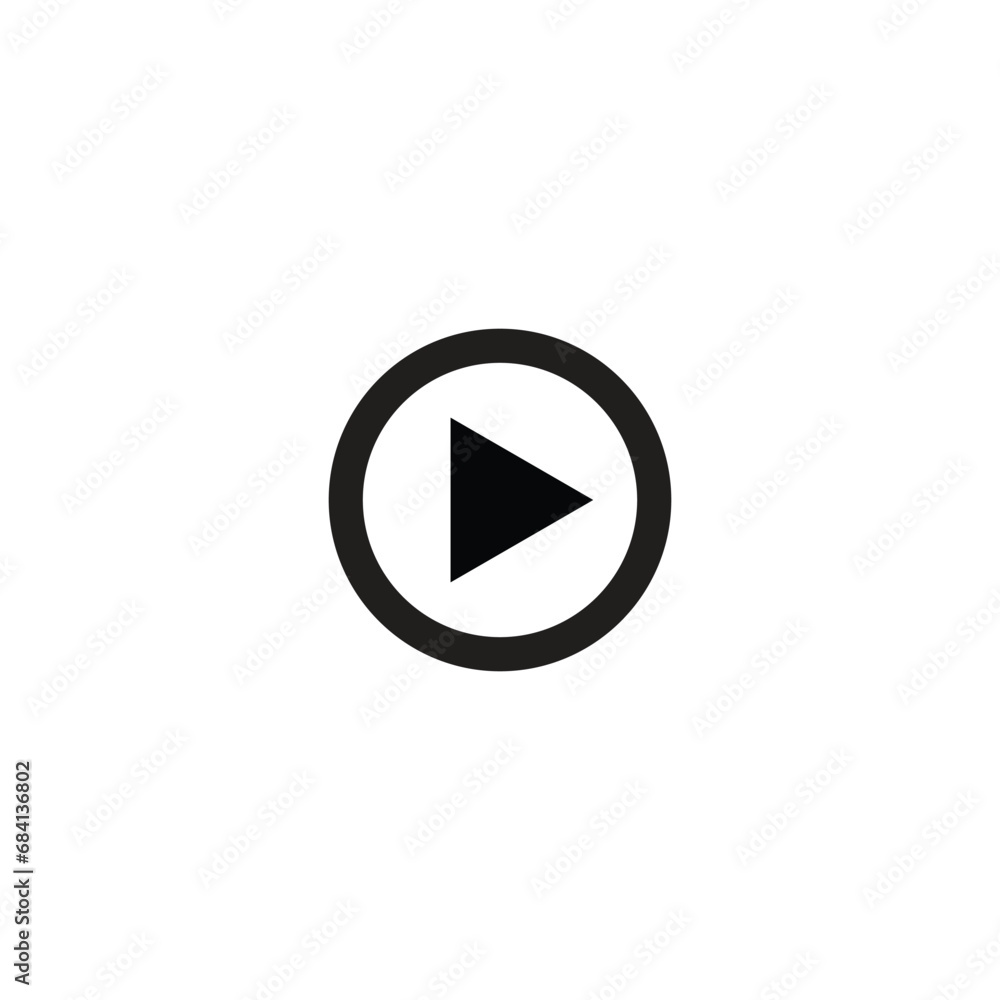 Play button icon in flat style. Play vector illustration on white isolated background. Play button business concept. Play button icon in flat style. Play vector illustration on white isolated background. Play button business concept.