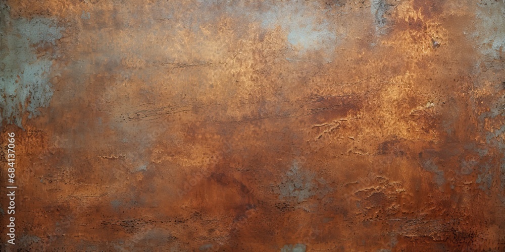 Vintage old retro antique metal material texture surface grunge damaged in copper