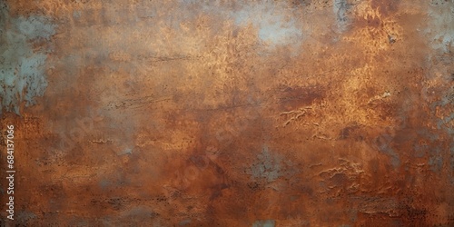 Vintage old retro antique metal material texture surface grunge damaged in copper photo