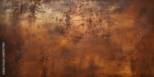 Vintage old retro antique metal material texture surface grunge damaged in copper photo