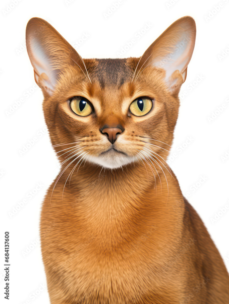 Abyssinian Cat Studio Shot Isolated on Clear Background