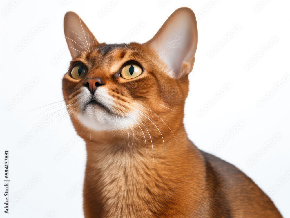 Abyssinian Cat Studio Shot Isolated on Clear Background Abyssinian Cat Studio Shot Isolated on Clear Background