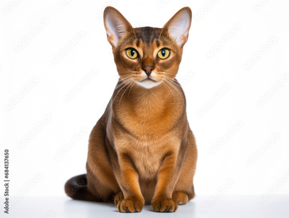 Abyssinian Cat Studio Shot Isolated on Clear Background